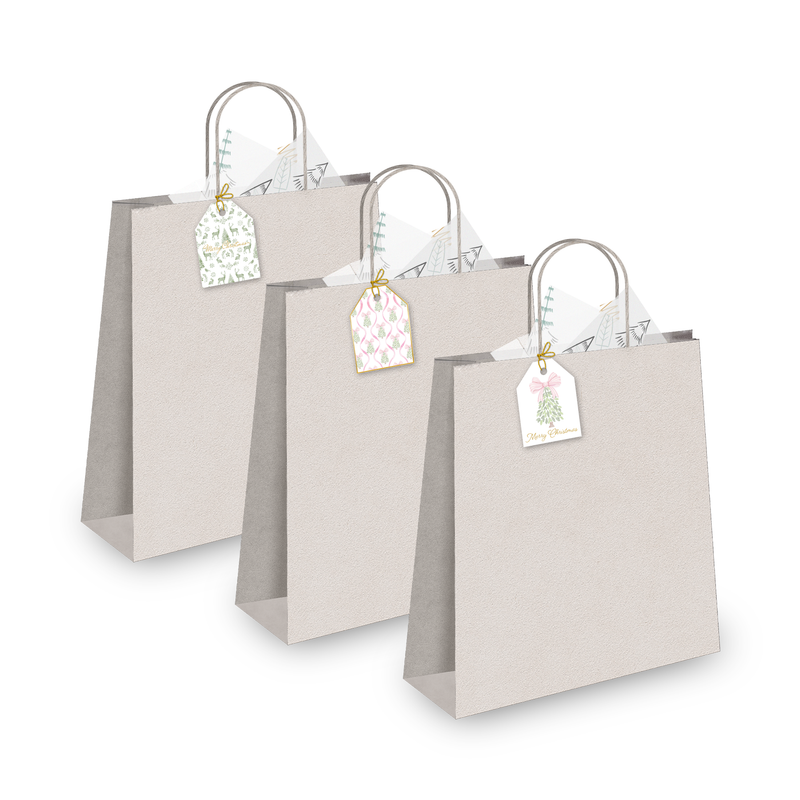 Christmas Trees and Pink Bows Assortment Gift Tags