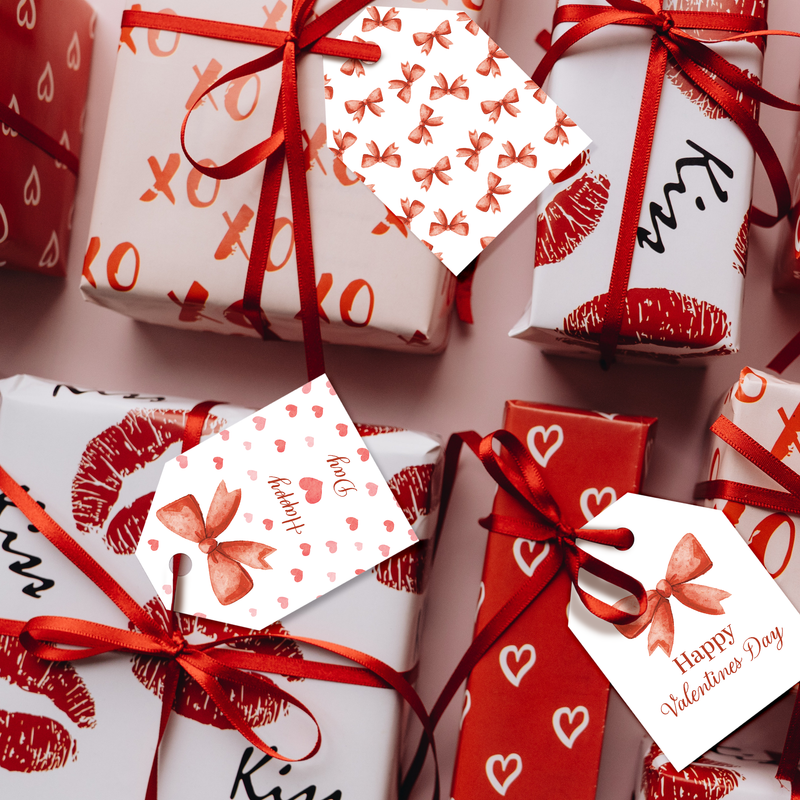 Valentine's Day Bows Assortment Gift Tags