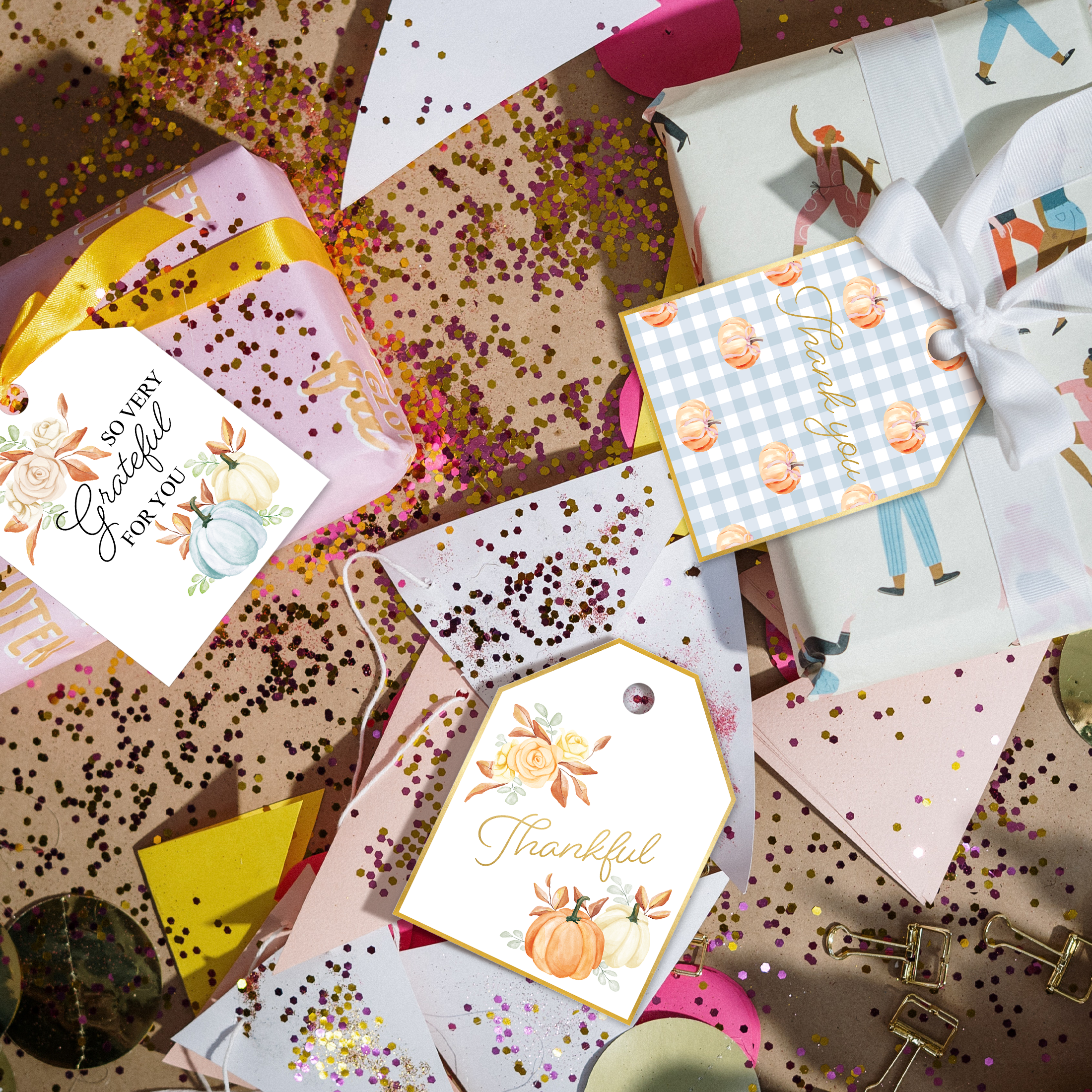 Thankful Fall Pumpkins Assortment Gift Tags