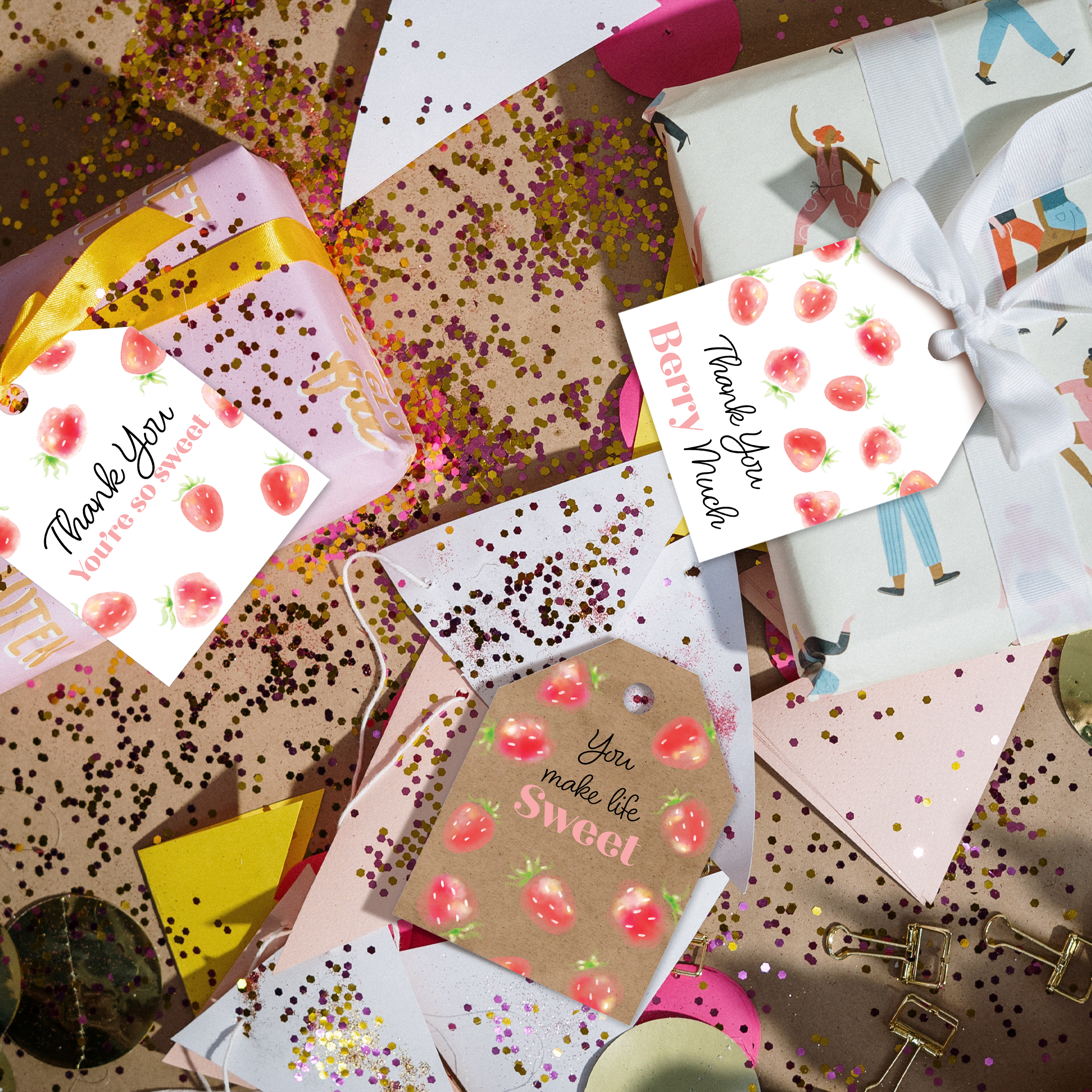 Strawberries Assortment Gift Tags