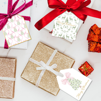 Christmas Trees and Pink Bows Assortment Gift Tags