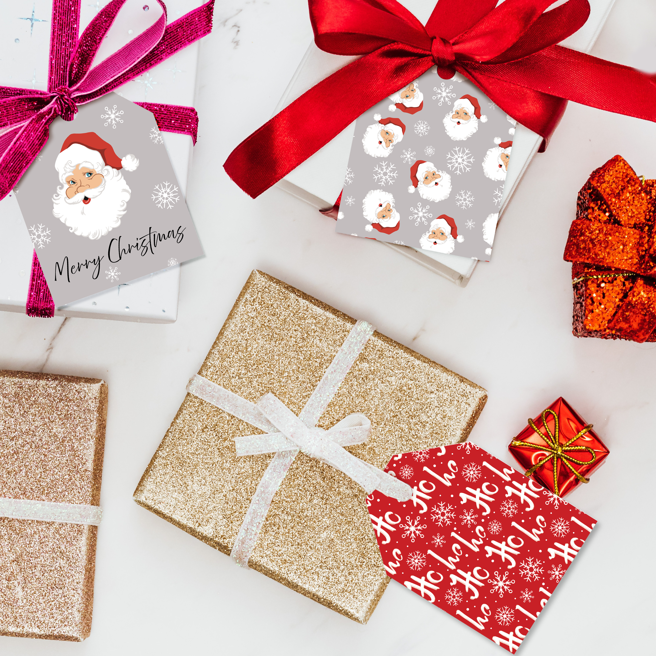 Christmas Santas Assortment Gift Tags