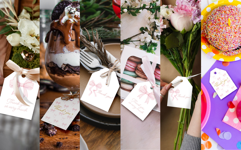 Pink Bows Assortment Gift Tags