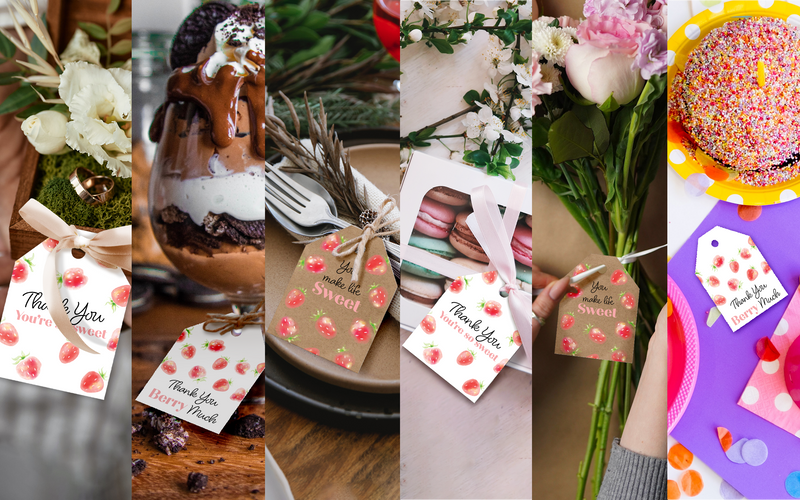 Strawberries Assortment Gift Tags