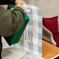 12x15 Buffalo Check Poly Merchandise Bags – Retail Bags with Die-Cut Handles (2 Mil)