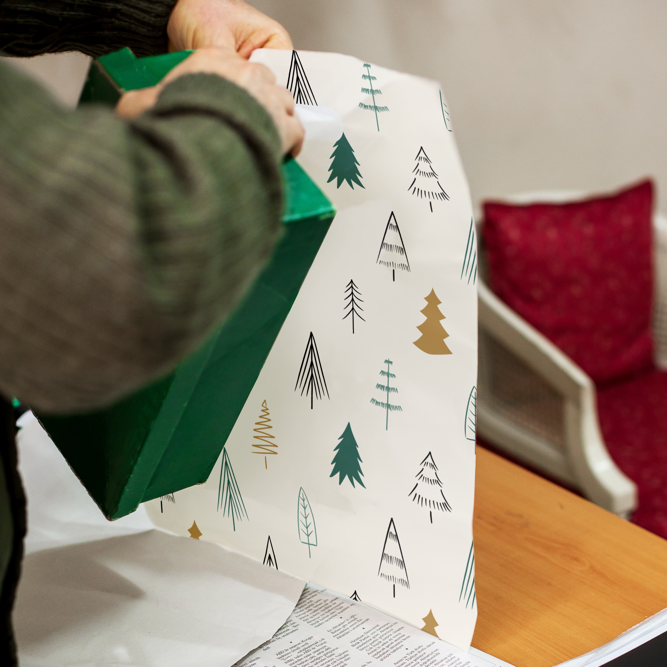 9x12 Fir Trees Poly Merchandise Bags – Retail Bags with Die-Cut Handles (2 Mil)