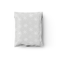 10x13 Gray Winter Snowflakes Poly Mailers – Shipping Bags for Small Business