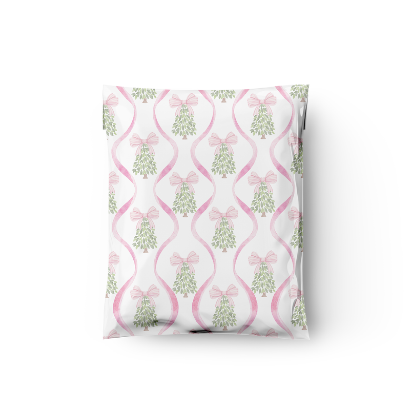 10x13" Christmas Trees and Bows Designer Poly Mailers Shipping Envelopes Premium Printed Bags