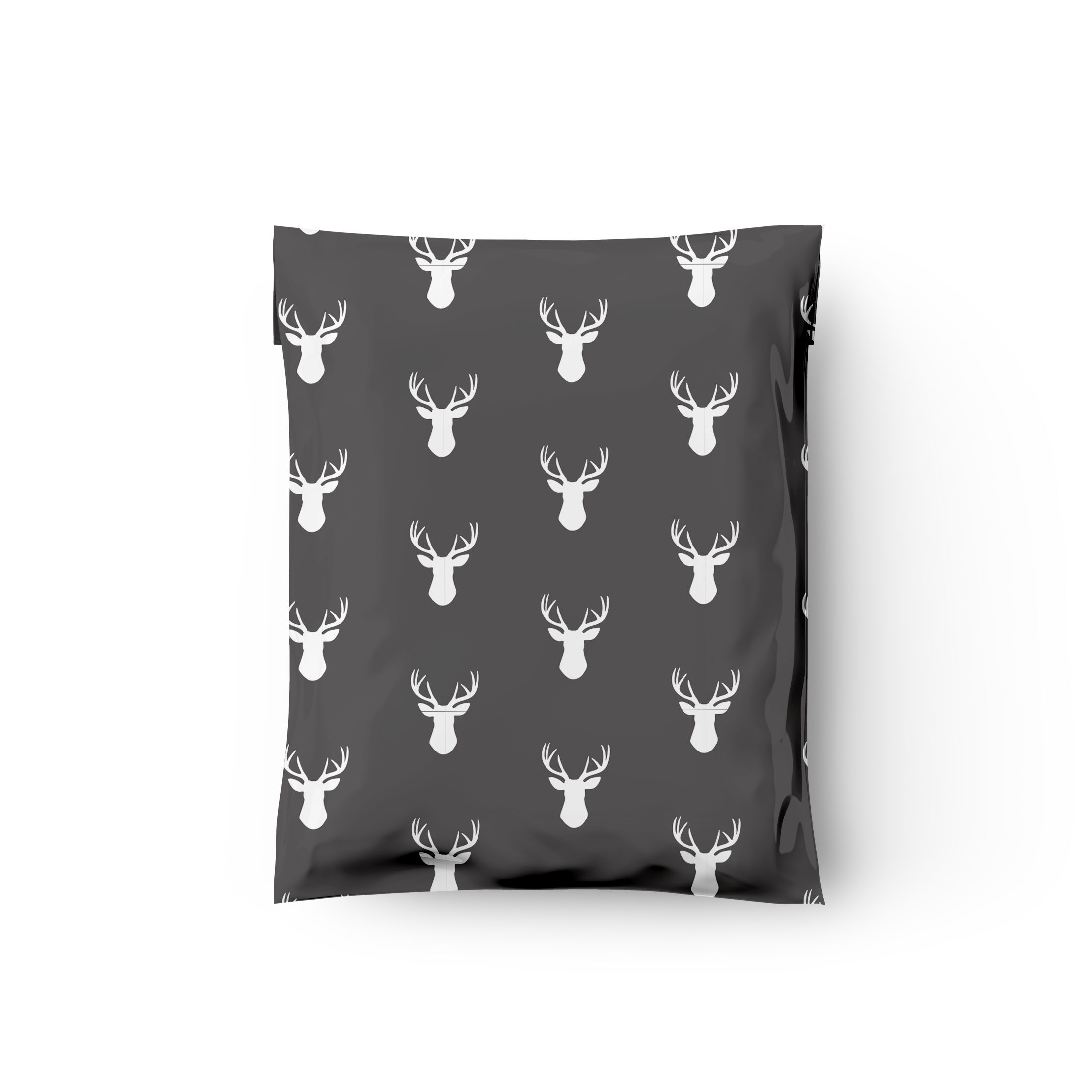 10x13 Charcoal Deer Heads Poly Mailers – Shipping Bags for Small Business