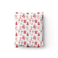 19x24 Vintage Christmas Toile Poly Mailers – Large Holiday Shipping Bags