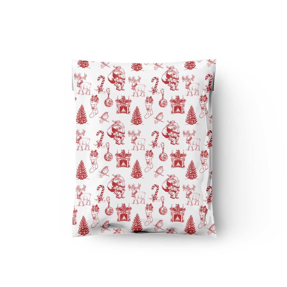 19x24 Vintage Christmas Toile Poly Mailers – Large Holiday Shipping Bags