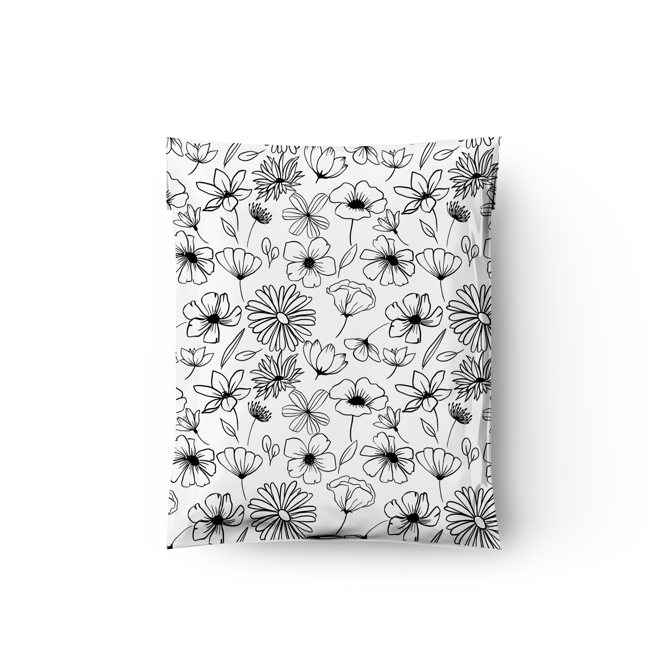19x24 Black and White Floral Poly Mailers – Shipping Bags for Small Business