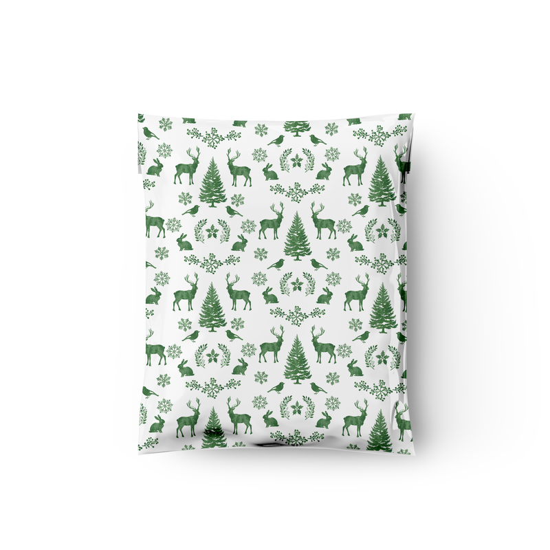 19x24" Winter Deer Designer Poly Mailers Shipping Envelopes Premium Printed Bags