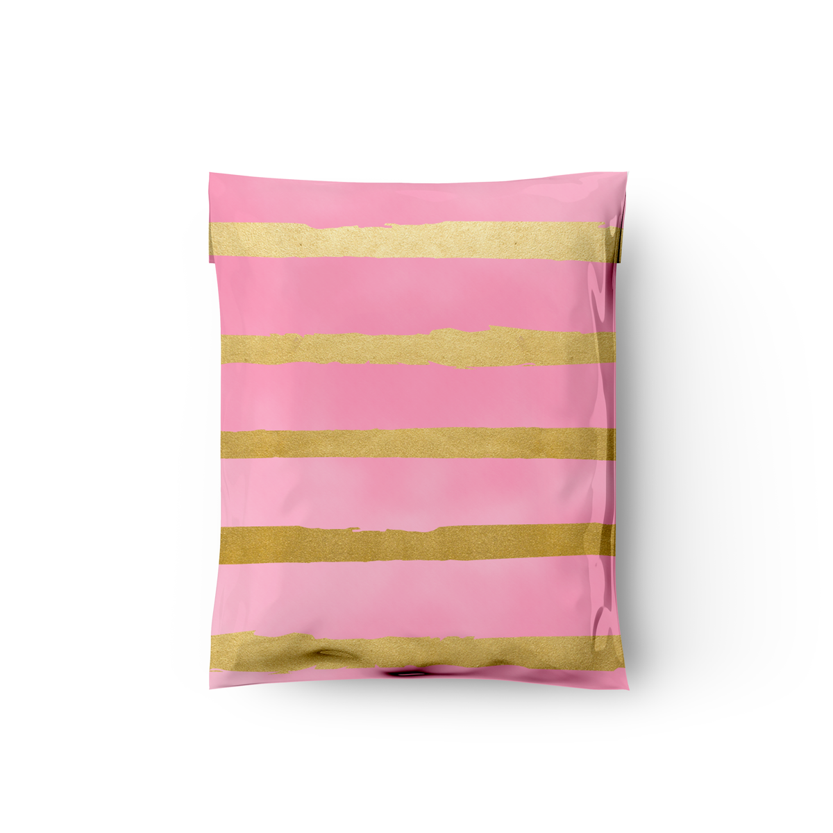 10x13 Pink and Gold Stripes Poly Mailers – Shipping Bags for Small Business