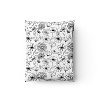 19x24" Black and White Floral Designer Poly Mailers Shipping Envelopes Premium Printed Bags