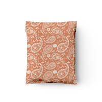 10x13 Orange Pumpkin Paisley Designer Poly Mailers Shipping Envelopes Premium Printed Bags