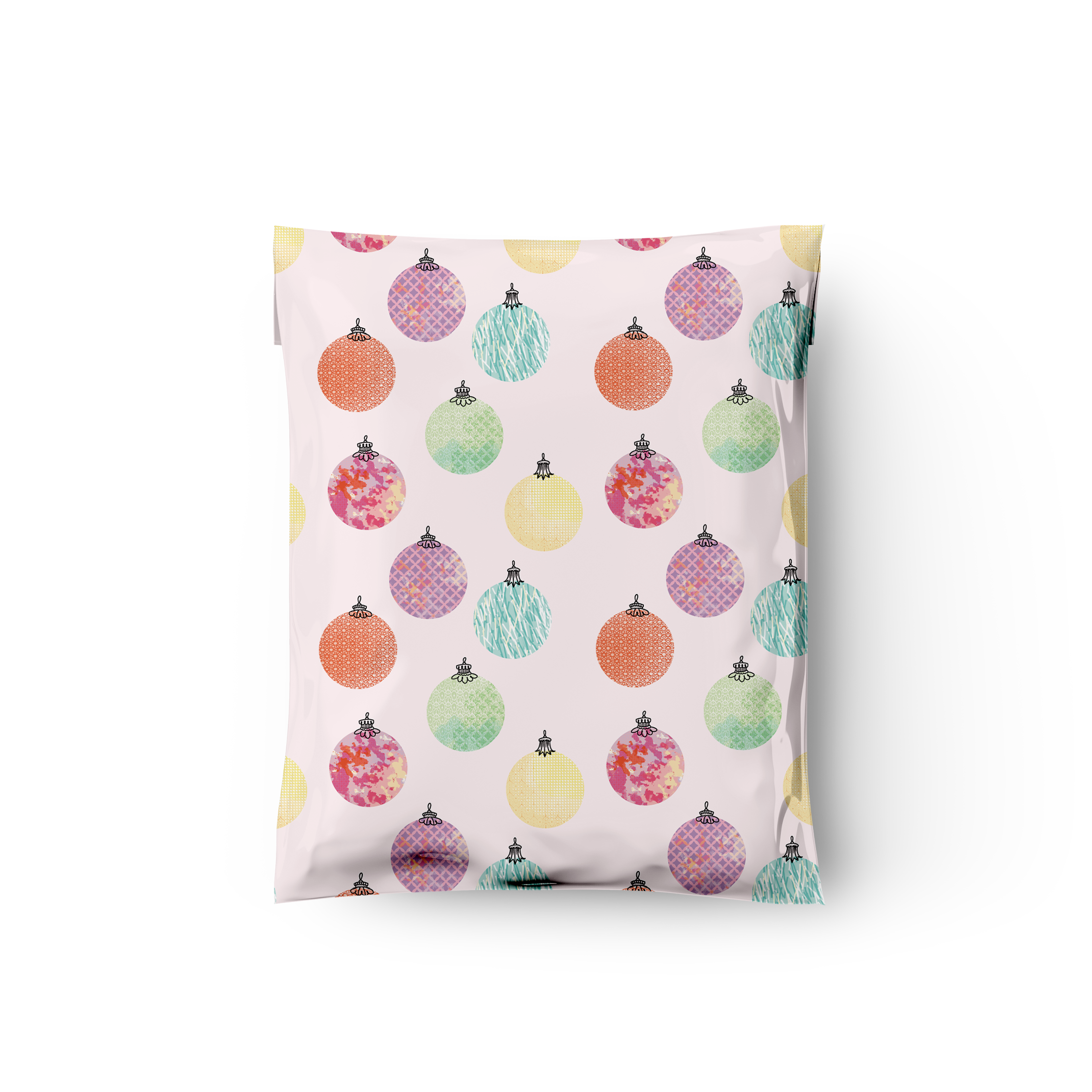 10x13 Christmas Baubles Poly Mailers – Shipping Bags for Small Business