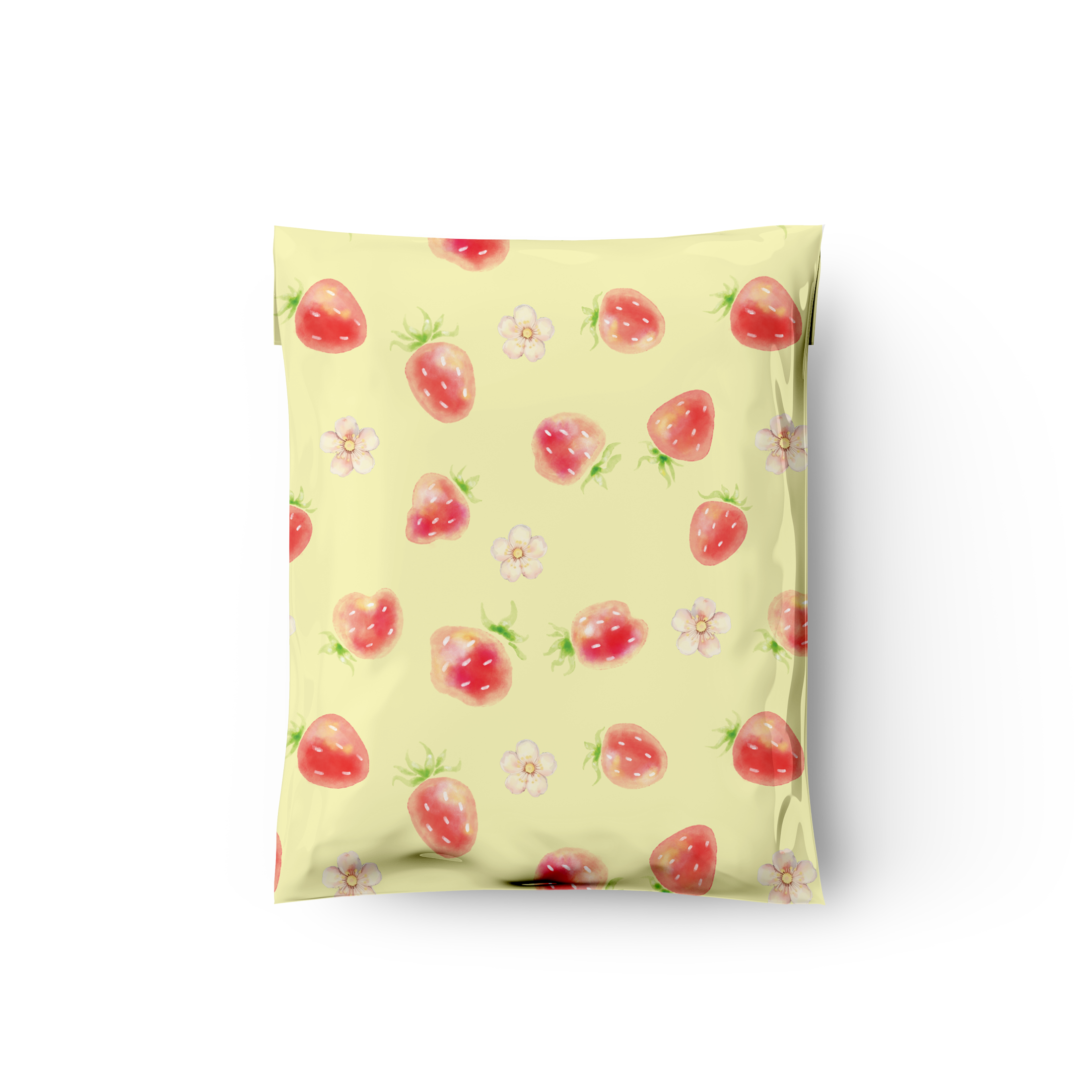 10x13 Watercolor Strawberries Poly Mailers – Shipping Bags for Small Business