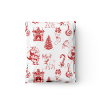 10x13 Vintage Christmas Toile Poly Mailers – Holiday Shipping Bags