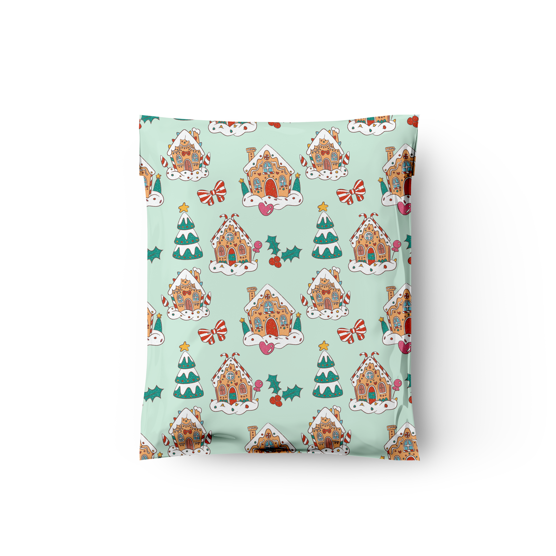 10x13 Gingerbread Houses Poly Mailers – Shipping Bags for Small Business
