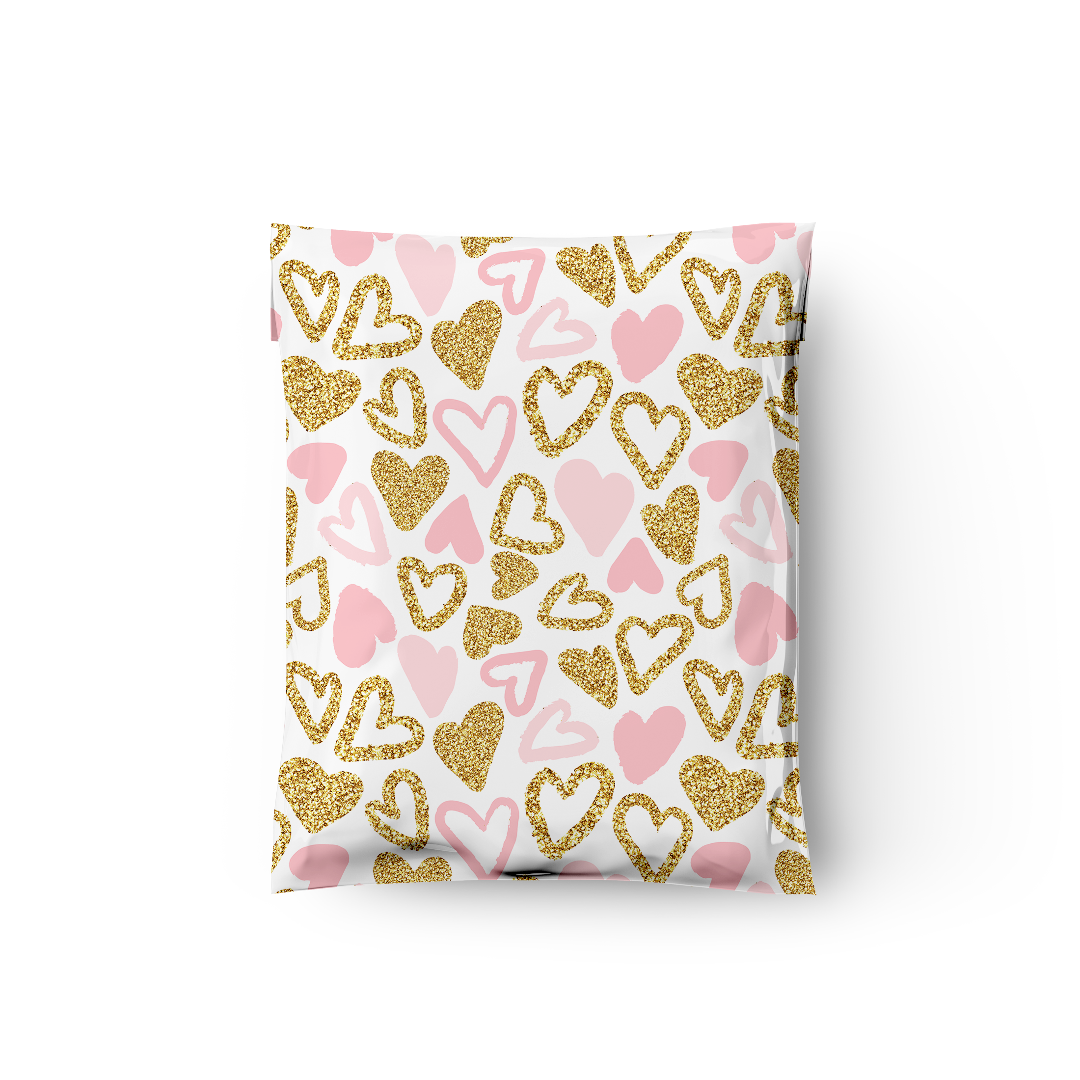 10x13 Pink Hearts Poly Mailers – Shipping Bags for Small Business