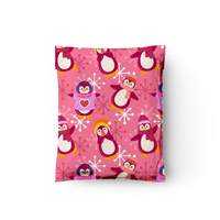 10x13 Pink Penguins Poly Mailers – Shipping Bags for Small Business