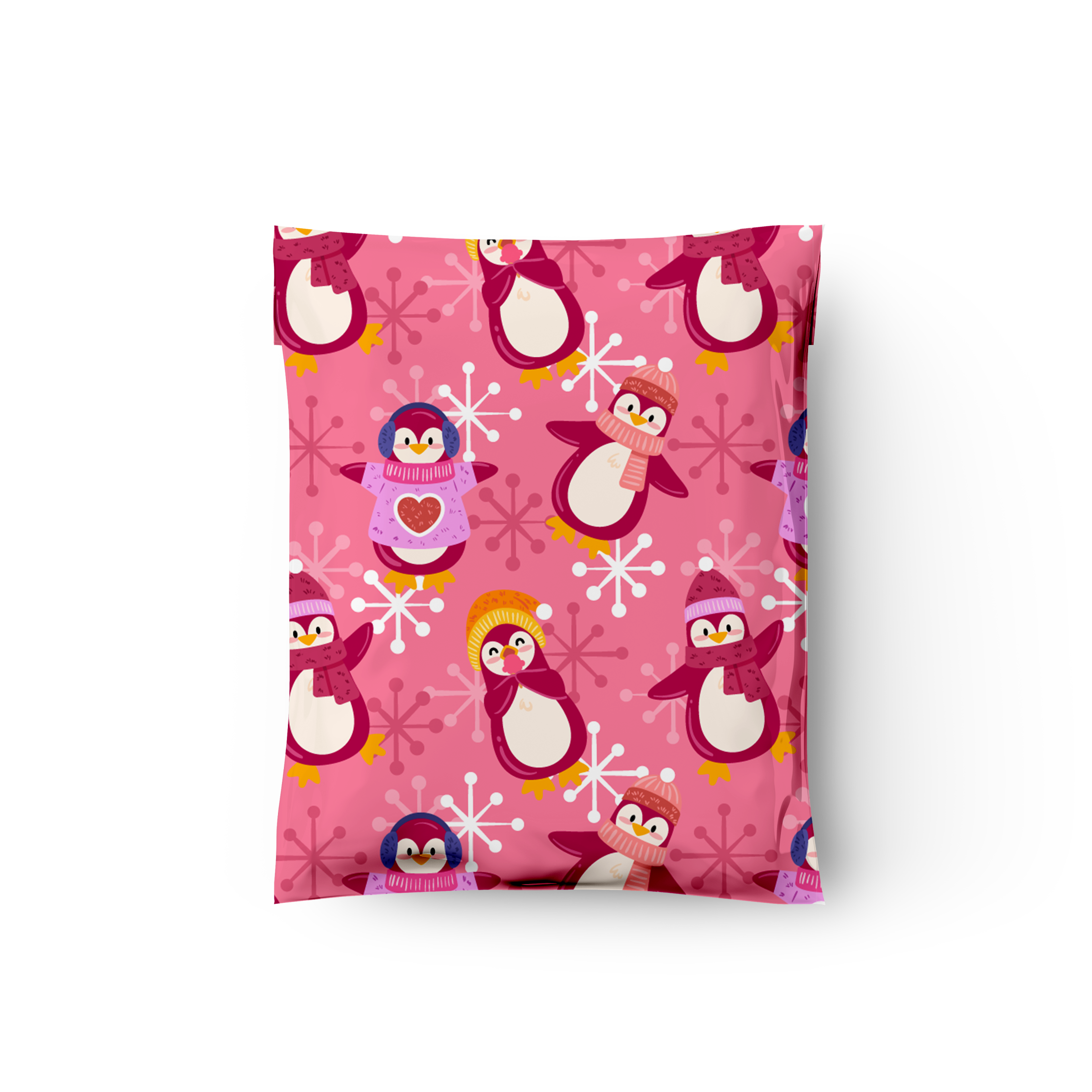 10x13 Pink Penguins Poly Mailers – Shipping Bags for Small Business
