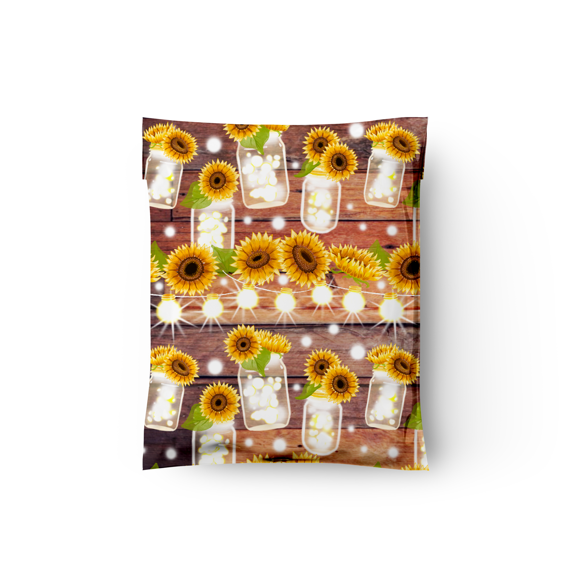 10x13 Sunflower Mason Jars Poly Mailers – Shipping Bags for Small Business