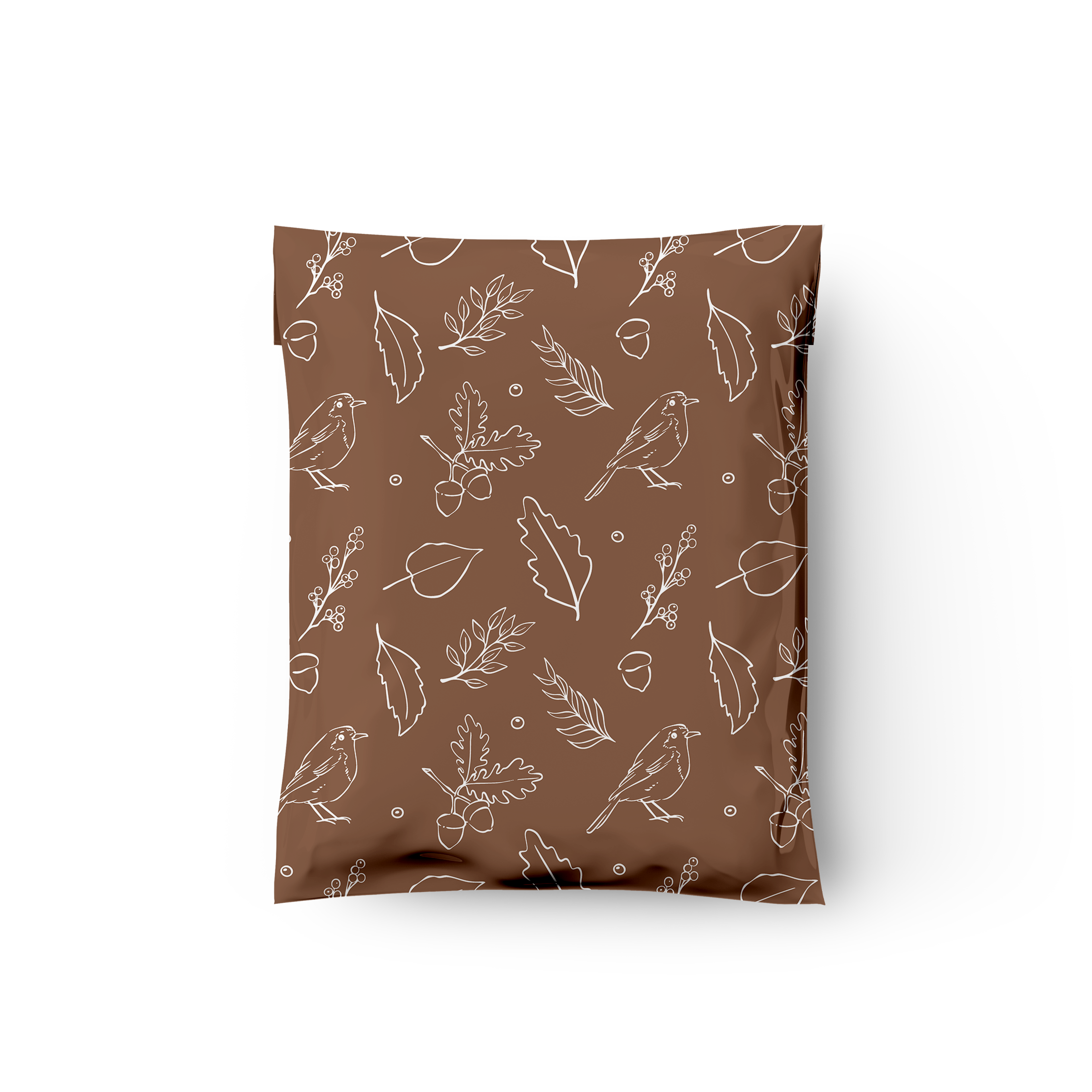10x13 Oak & Acorn Poly Mailers – Woodland Nature Shipping Bags for Small Business