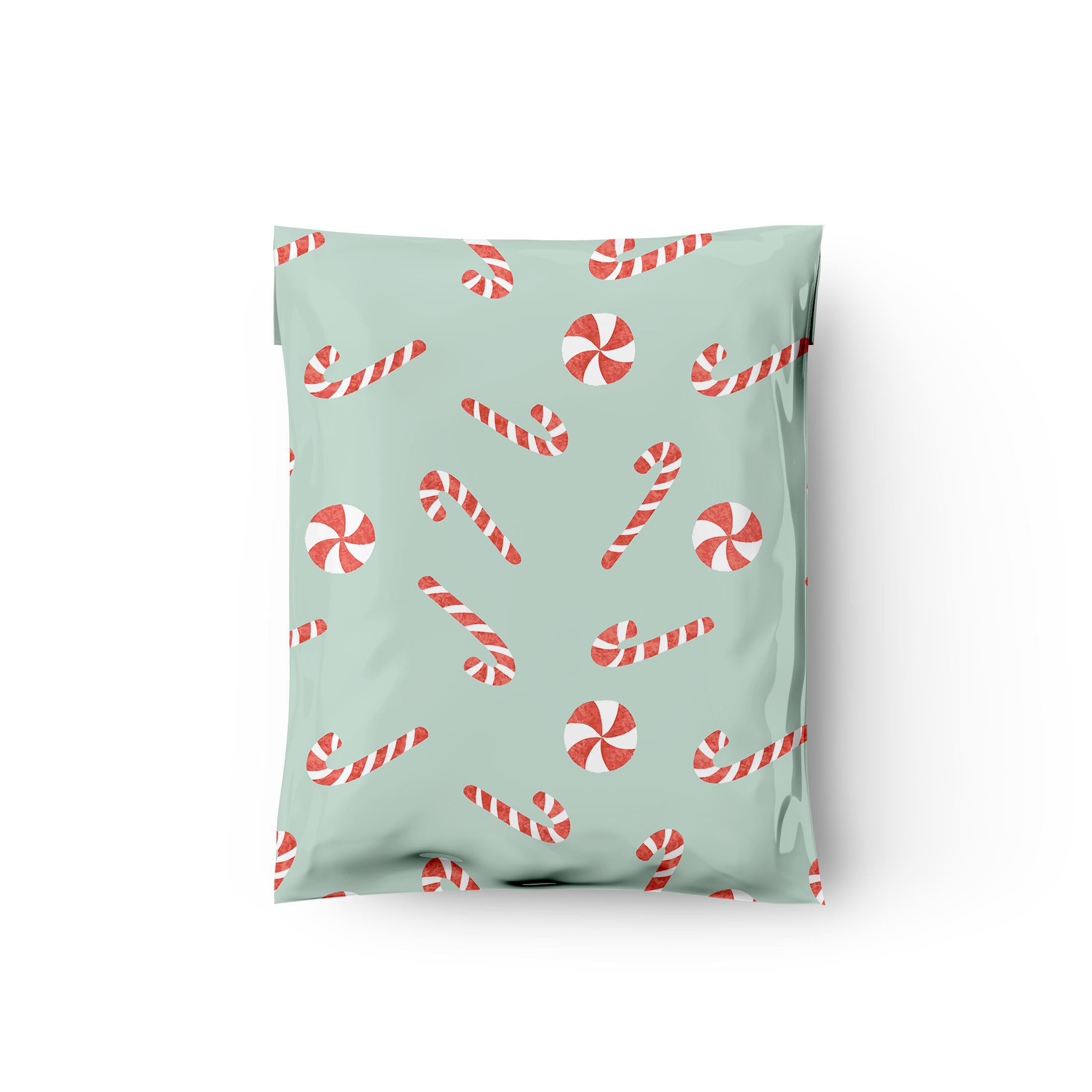 10x13 Candy Canes Designer Poly Mailers Shipping Envelopes Premium Printed Bags