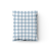 19x24 Blue Gingham Poly Mailers – Large Printed Shipping Bags