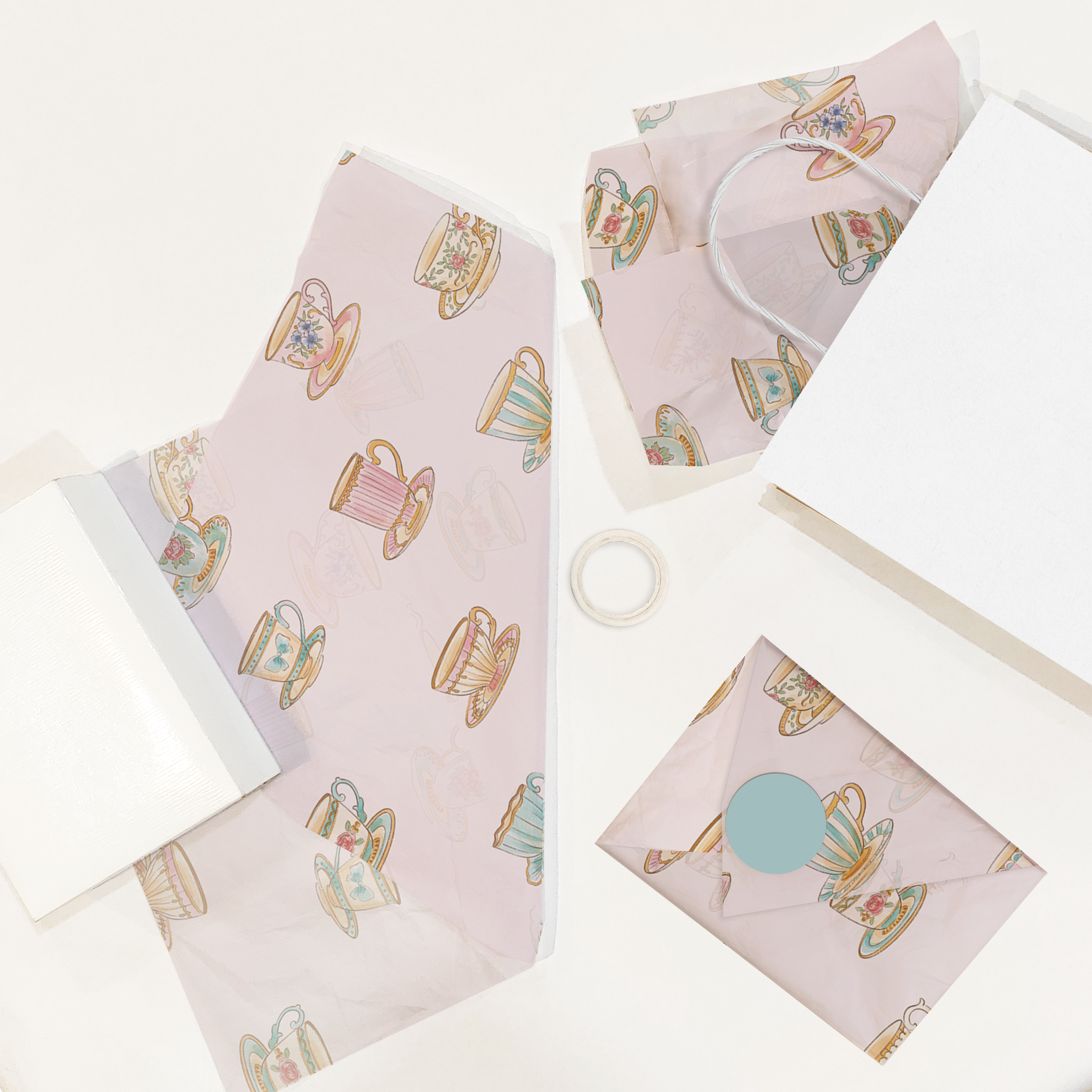 Tea Cups 20x30 Tissue Paper – Gift Wrapping & Boutique Packaging