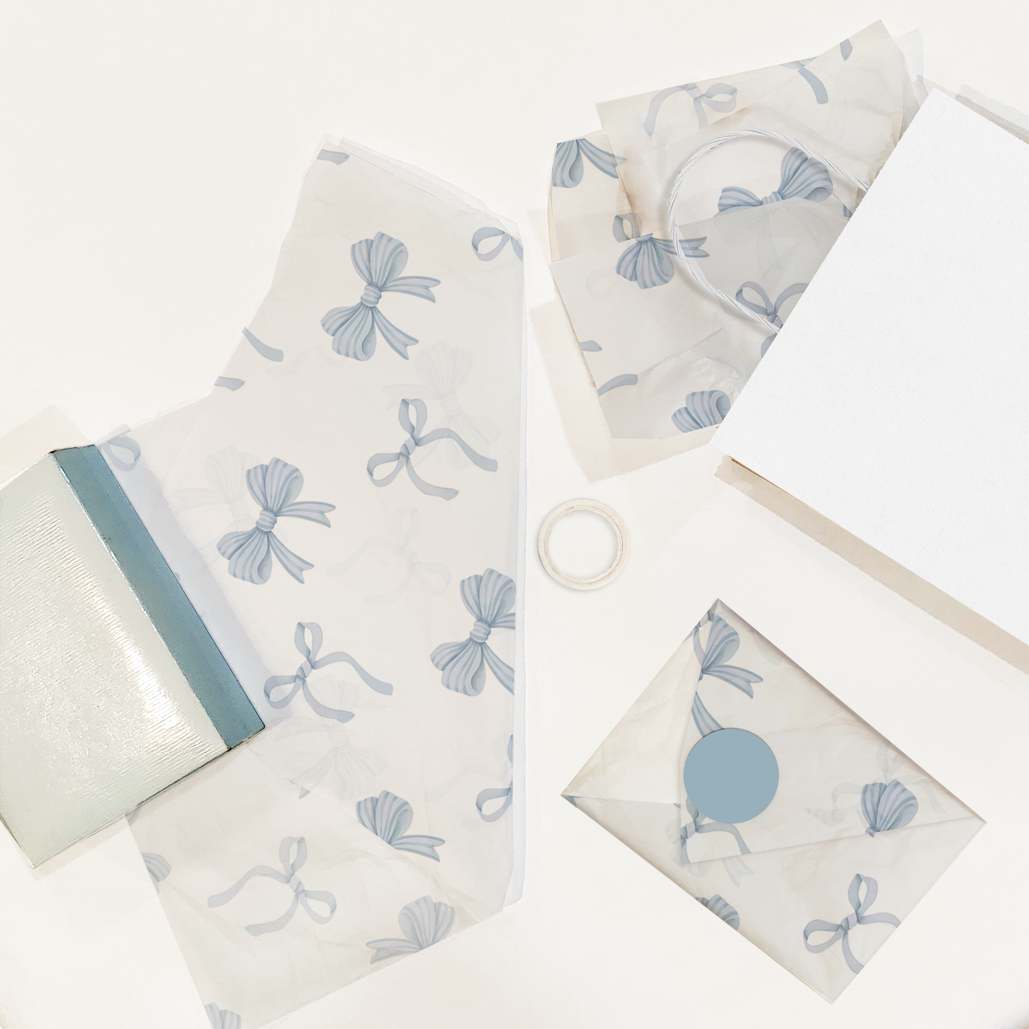 Blue Bows 20x30 Tissue Paper – Gift Wrapping & Boutique Packaging