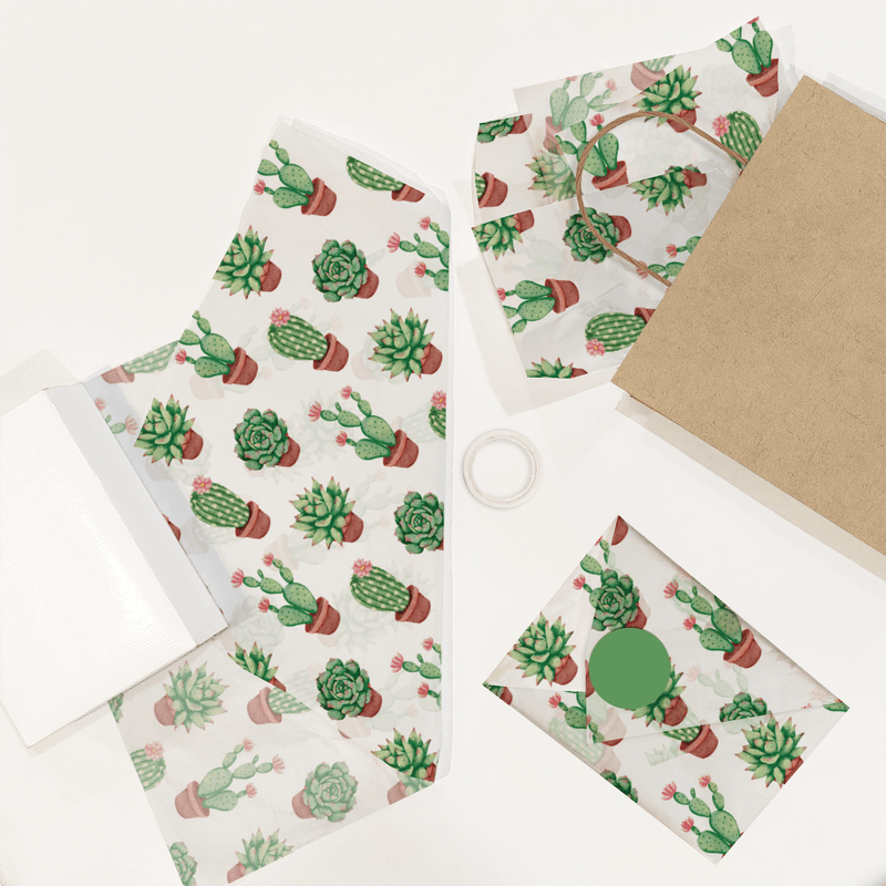 Succulents Tissue Paper for Gift Bags - Pro Supply Global