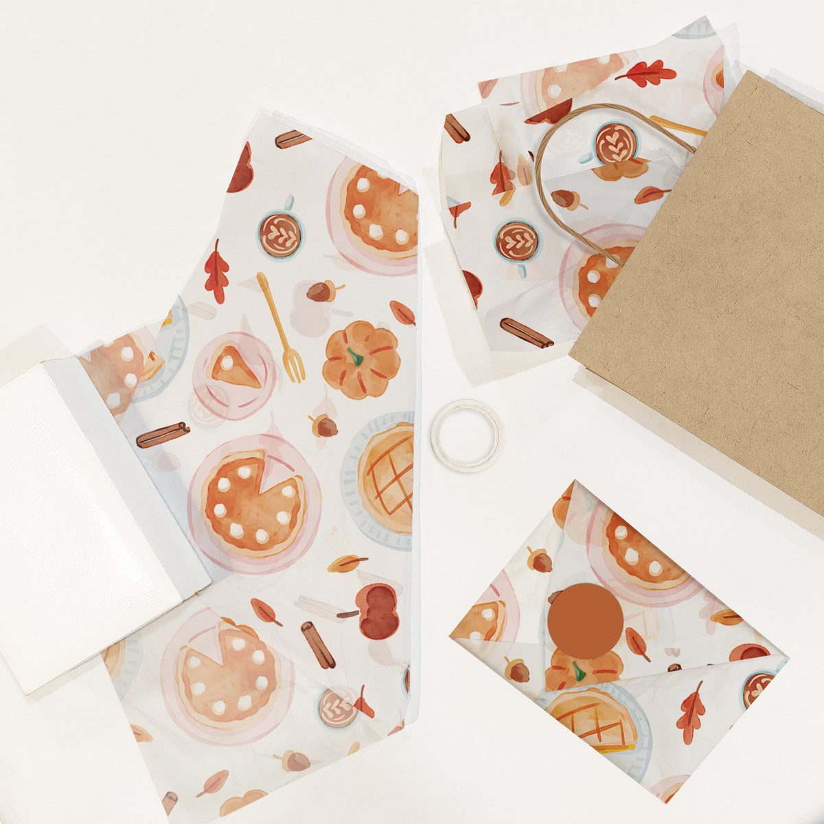 Pumpkin Spice Tissue Paper – 20 x 30 Fall Gift Wrap Tissue Paper