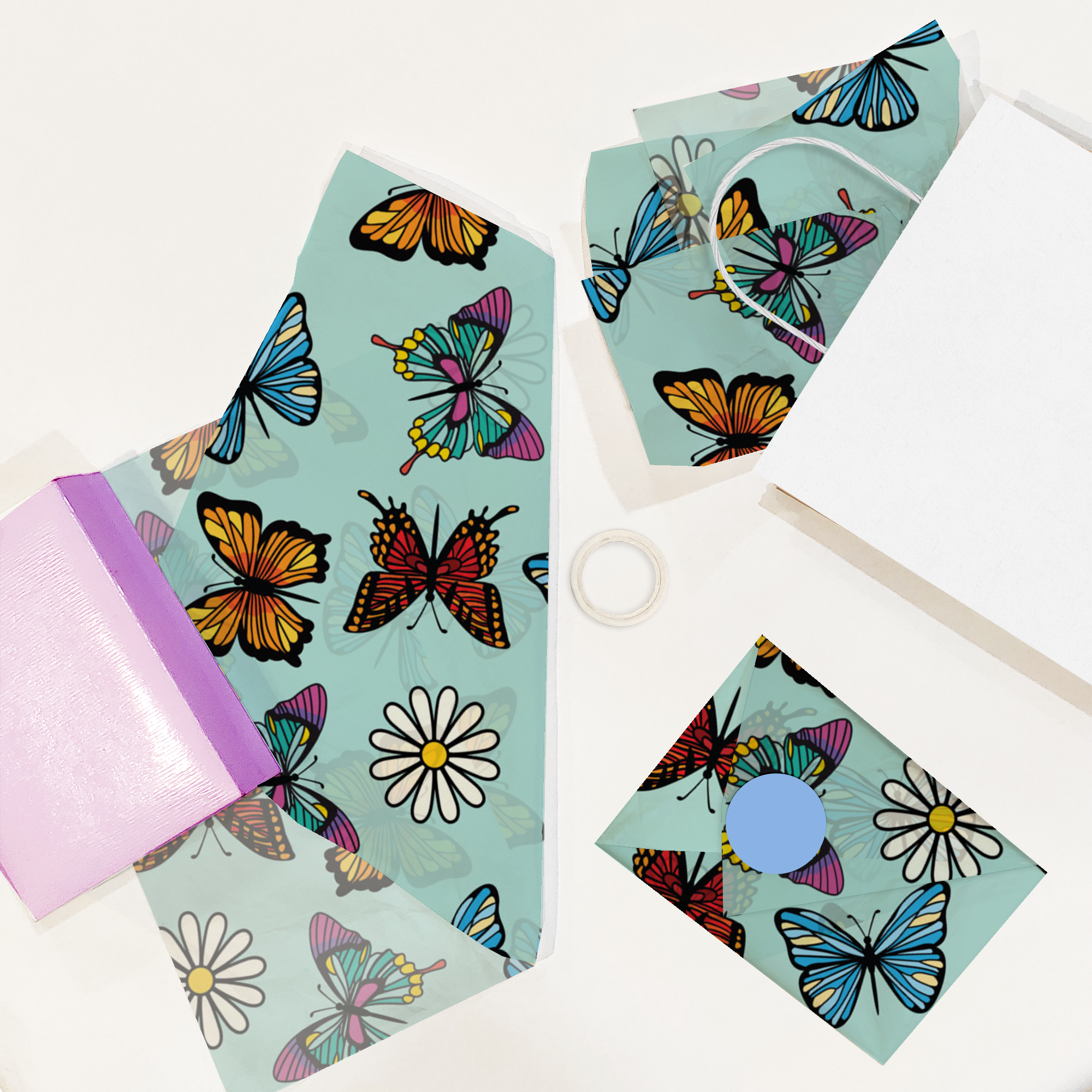 Butterflies and Daisies 20x30 Tissue Paper – Gift Wrapping & Boutique Packaging