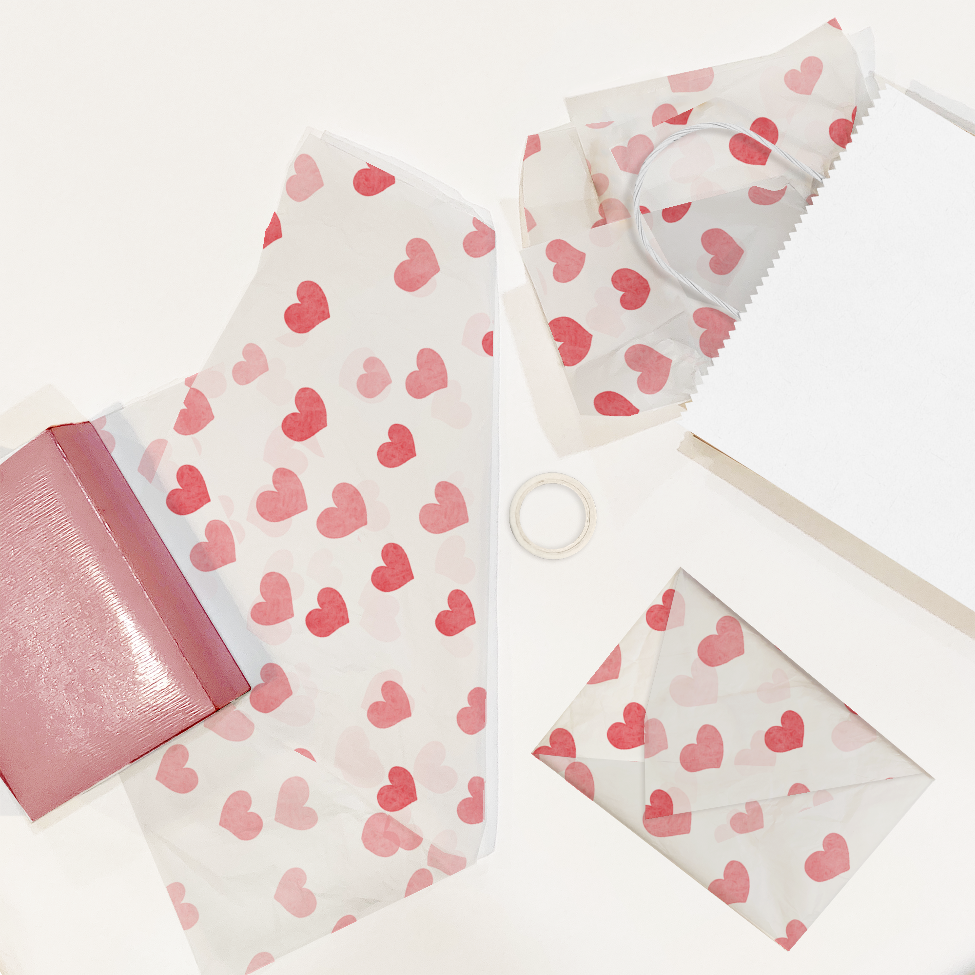 Fading Hearts 20x30 Tissue Paper – Gift Wrapping & Boutique Packaging