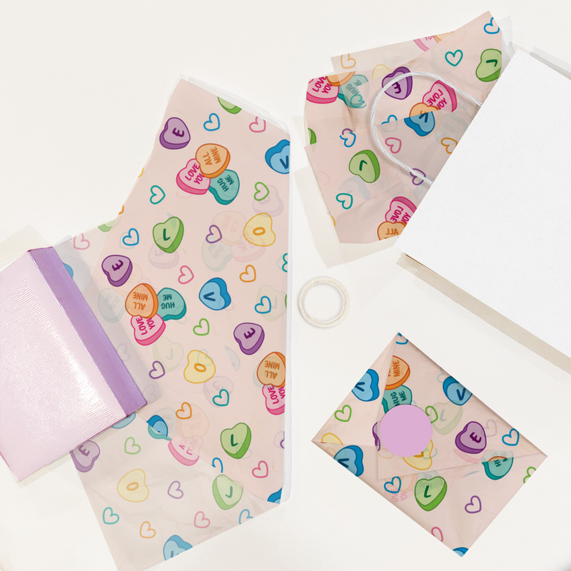 Candy Hearts Tissue Paper