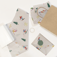 Winter Ski Village Tissue Paper – 20 x 30 Holiday Gift Wrap Tissue Paper