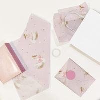 Pink Swans Tissue Paper For Gift Bags