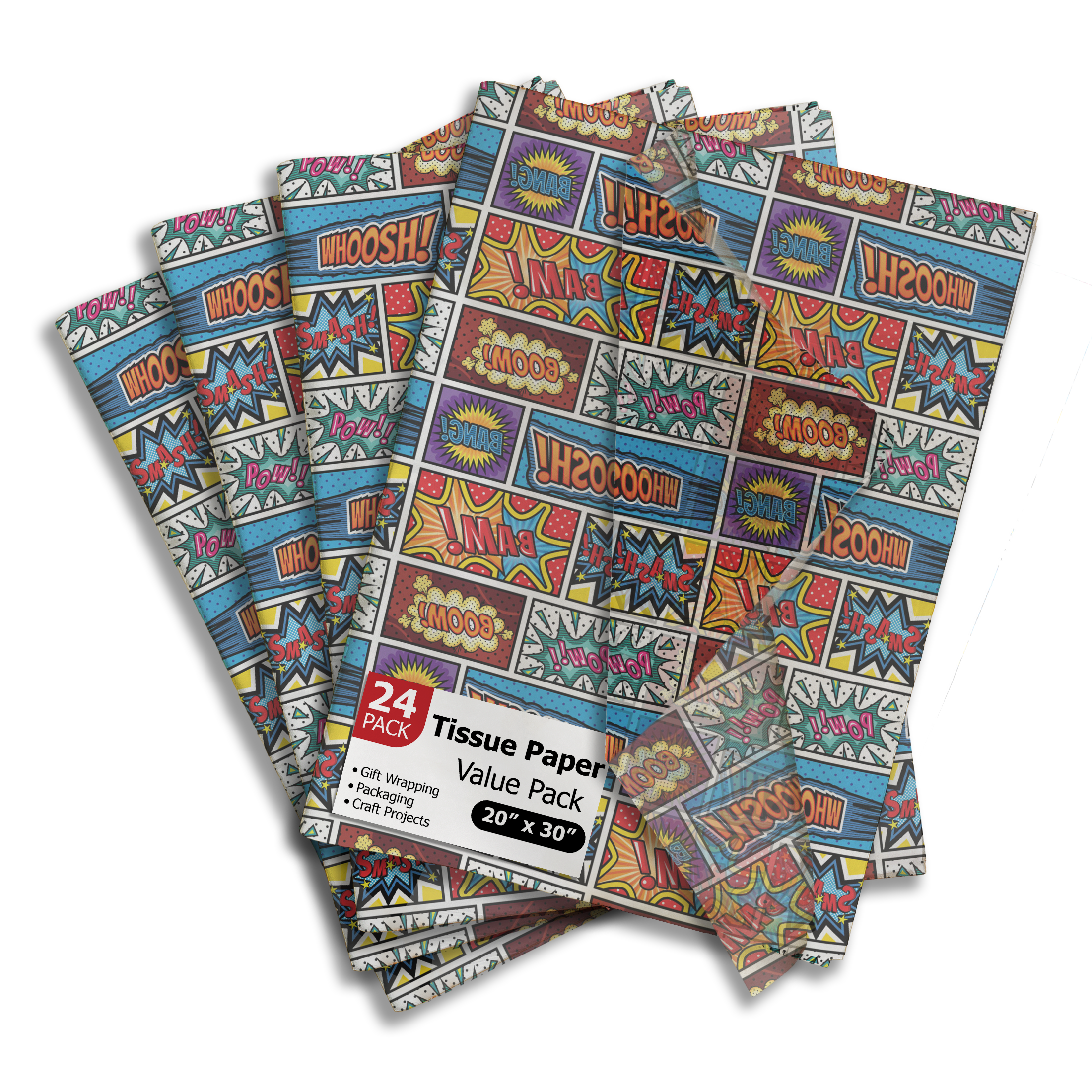 Superhero 20x30 Tissue Paper – Gift Wrapping & Boutique Packaging