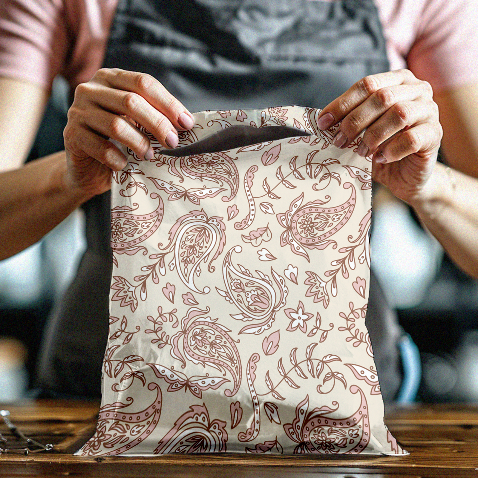 10x13 Pink Paisley Poly Mailers – Shipping Bags for Small Business