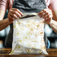 10x13 Gold Sketched Floral Poly Mailers – Shipping Bags for Small Business
