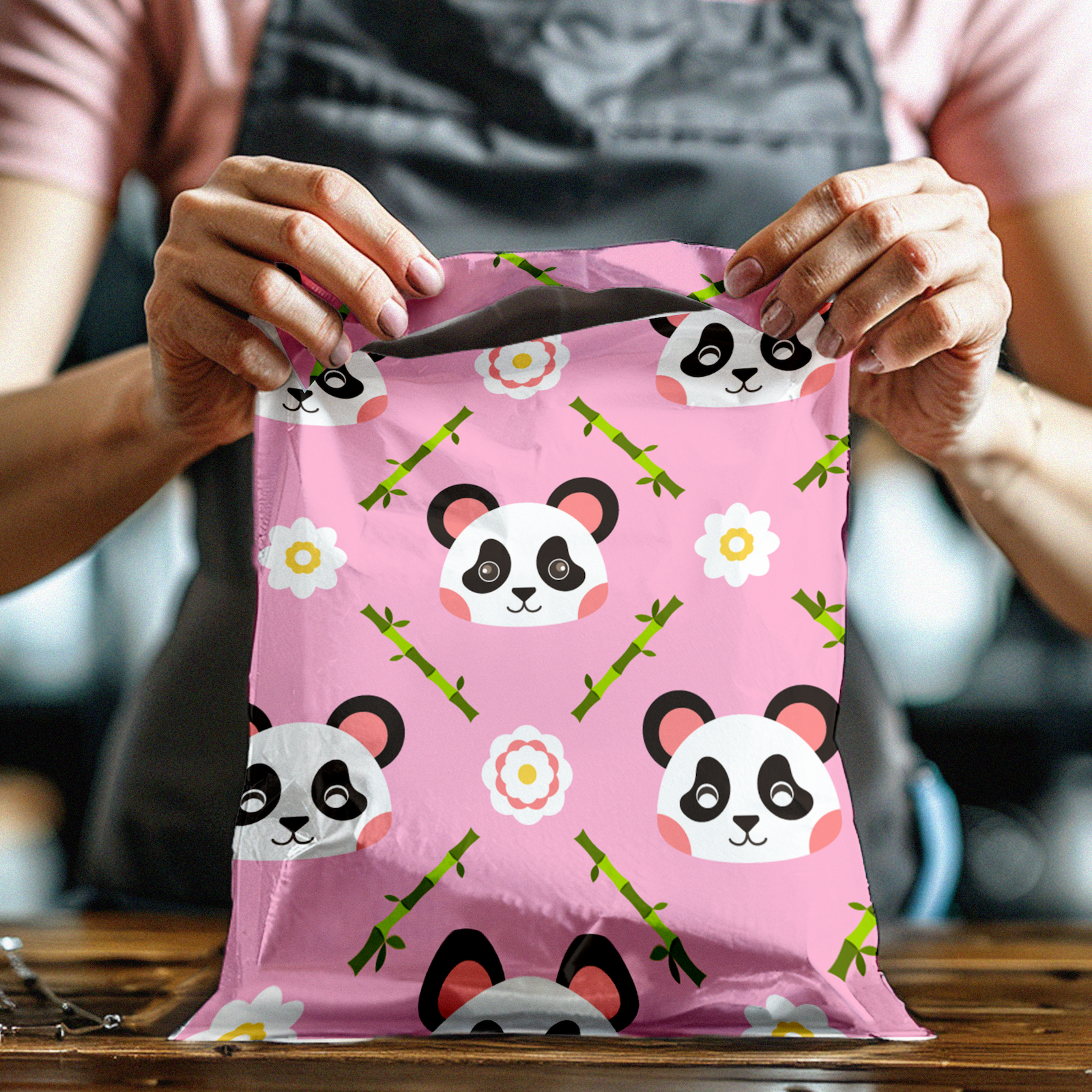 10x13 Pink Panda Poly Mailers – Shipping Bags for Small Business