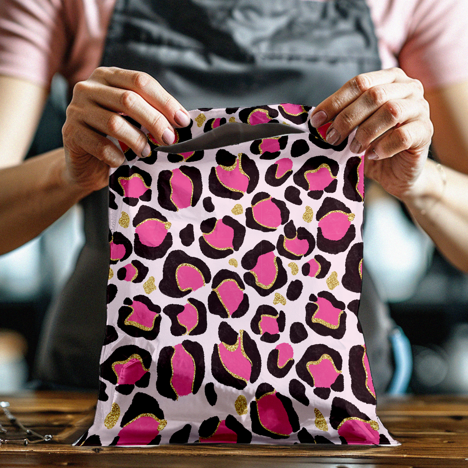 10x13 Pink Leopard Print Poly Mailers – Shipping Bags for Small Business