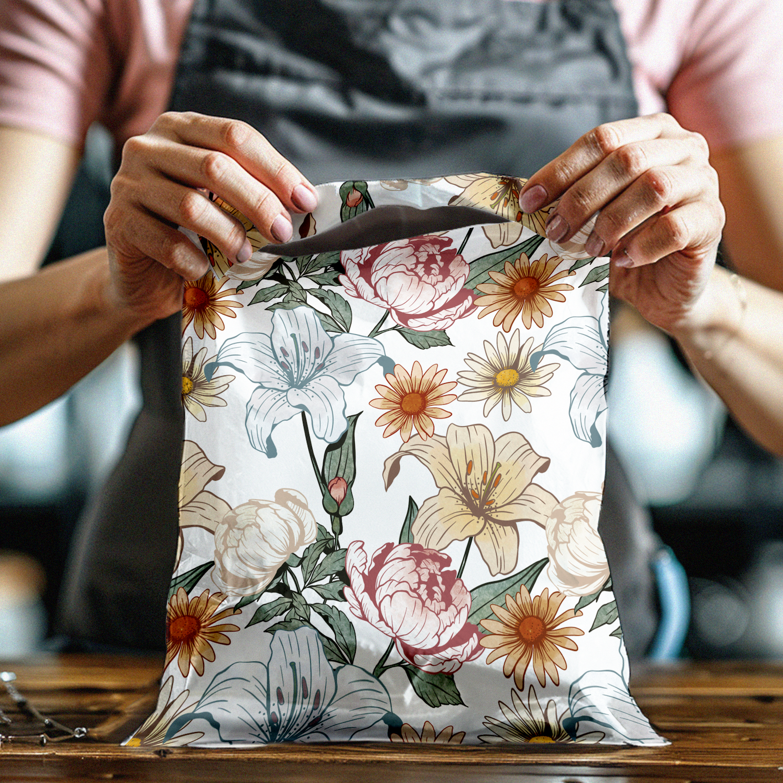 10x13 Vintage Floral Poly Mailers – Shipping Bags for Small Business