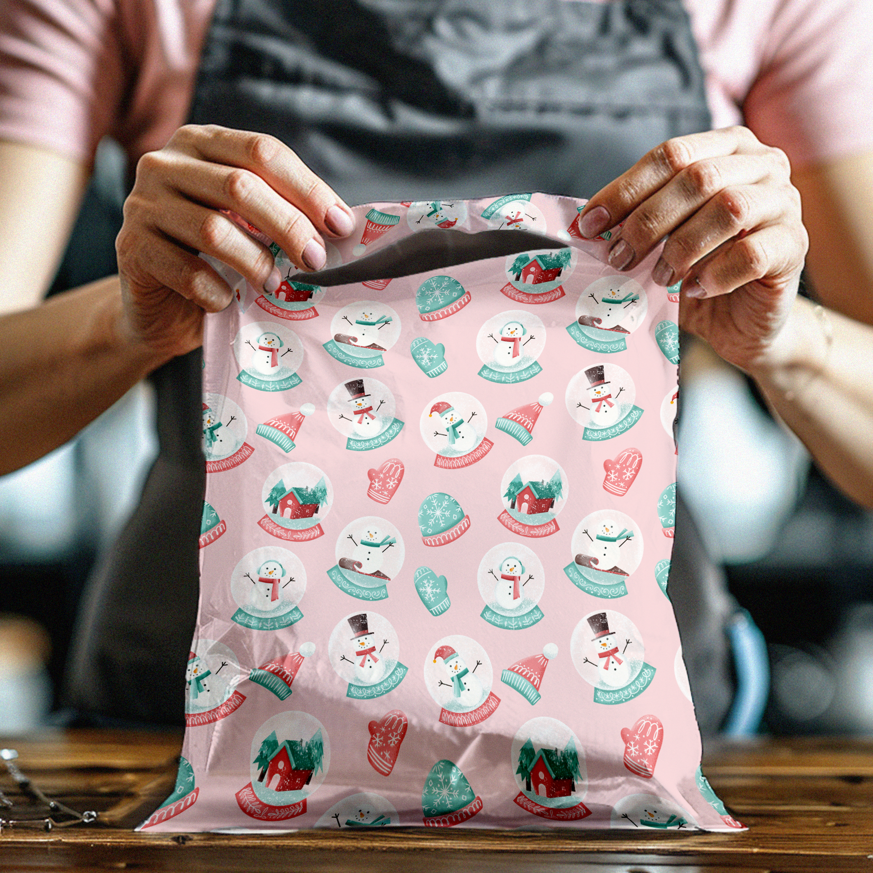 12x15 Snowglobes Poly Mailers – Shipping Bags for Small Business