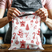 10x13 Vintage Christmas Toile Poly Mailers – Holiday Shipping Bags