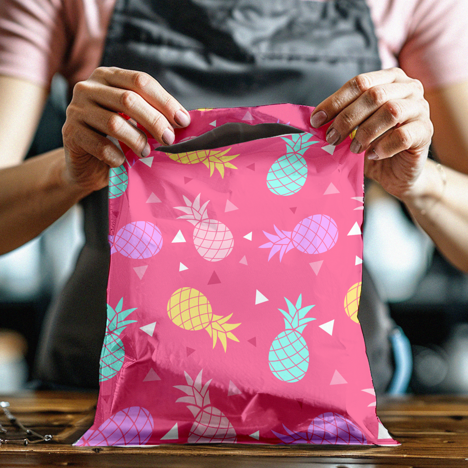 10x13 Pink Pineapple Poly Mailers – Shipping Bags for Small Business