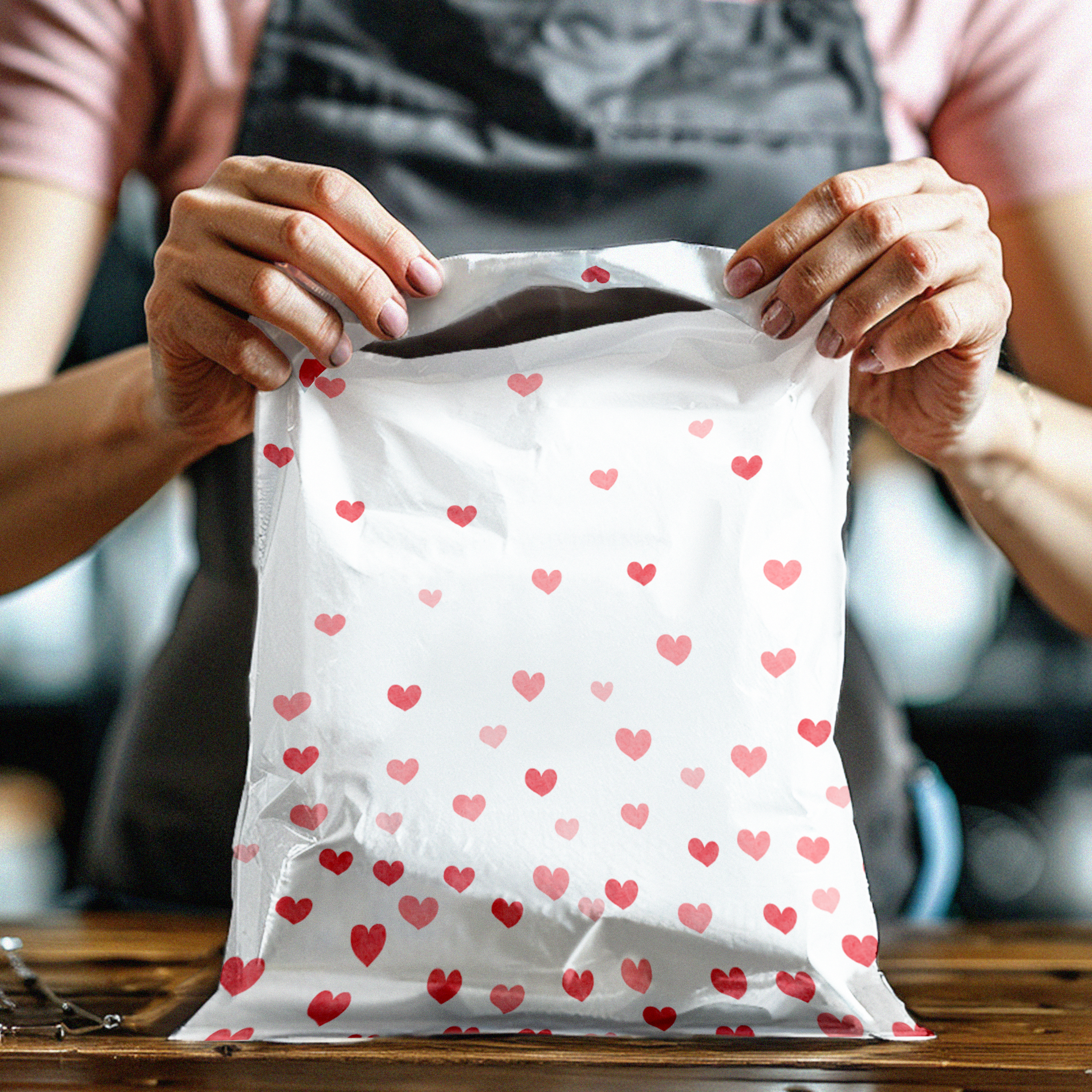 10x13 Fading Hearts Poly Mailers – Shipping Bags for Small Business